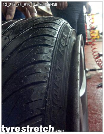 An example of tyre stretch: 215/35 R19 on 10.0J – NANKANG