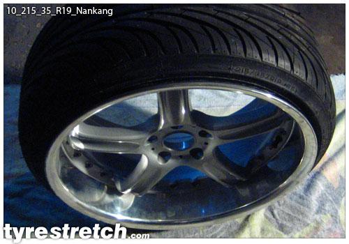 An example of tyre stretch: 215/35 R19 on 10.0J – NANKANG