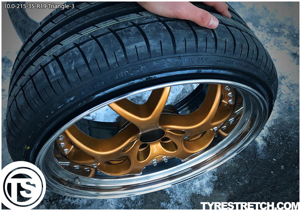 An example of tyre stretch: 215/35 R19 on 10.0J – TRIANGLE