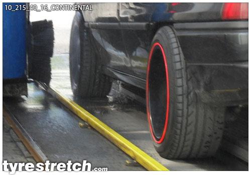 An example of tyre stretch: 215/40 R16 on 10.0J – CONTINENTAL