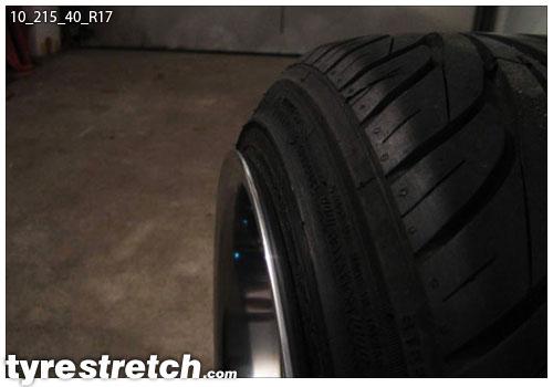 An example of tyre stretch: 215/40 R17 on 10.0J