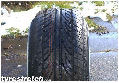 An example of tyre stretch: 215/40 R17 on 10.0J