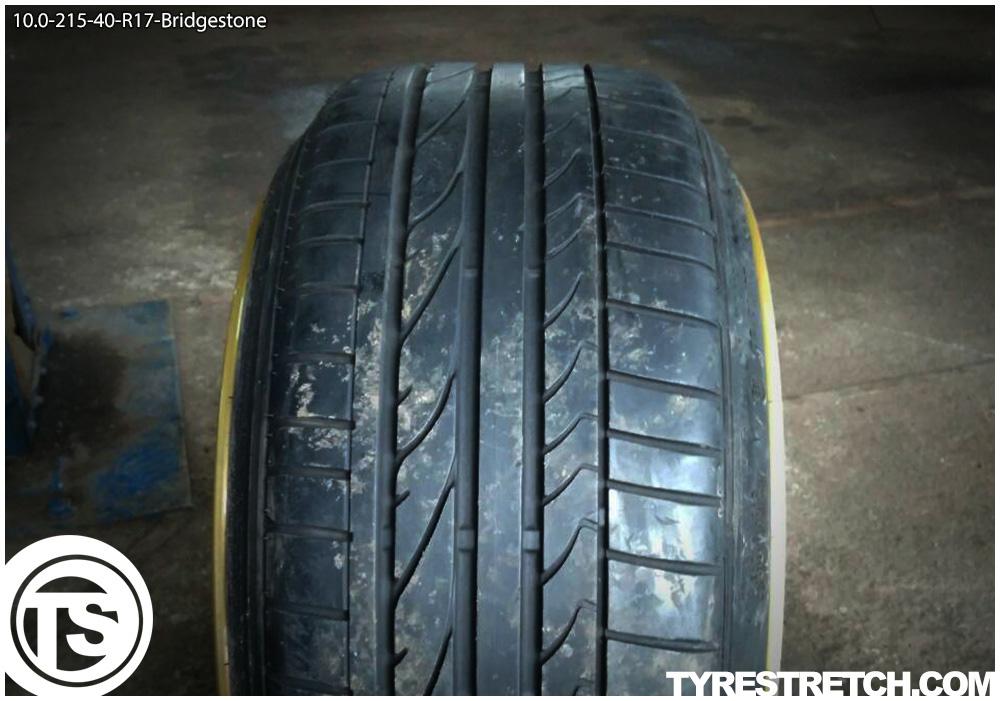 An example of tyre stretch: 215/40 R17 on 10.0J – BRIDGESTONE