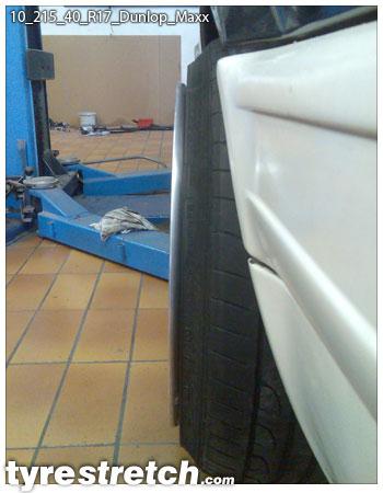 An example of tyre stretch: 215/40 R17 on 10.0J – DUNLOP