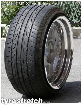An example of tyre stretch: 215/40 R17 on 10.0J – DUNLOP