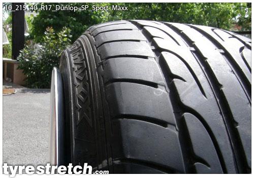 An example of tyre stretch: 215/40 R17 on 10.0J – DUNLOP