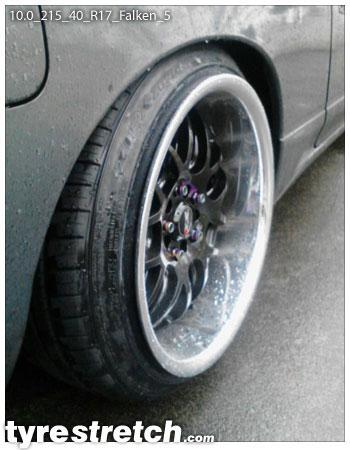 An example of tyre stretch: 215/40 R17 on 10.0J – FALKEN