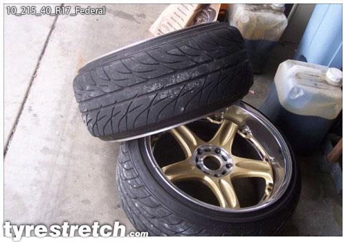 An example of tyre stretch: 215/40 R17 on 10.0J – FEDERAL