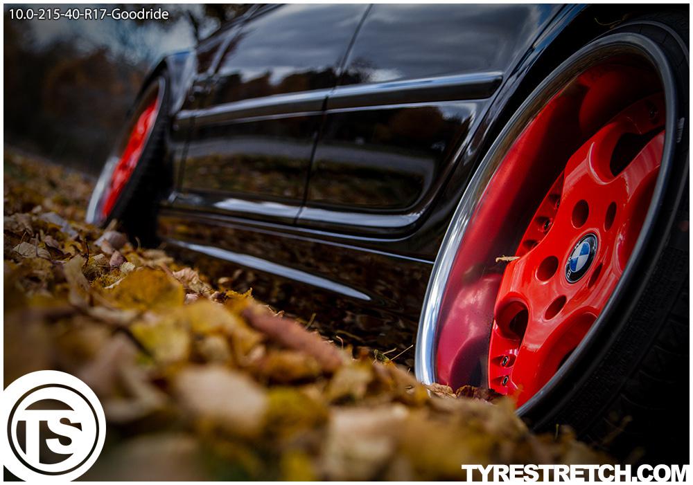 An example of tyre stretch: 215/40 R17 on 10.0J