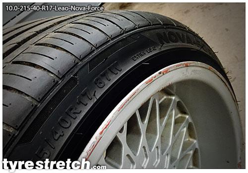 An example of tyre stretch: 215/40 R17 on 10.0J – LEAO