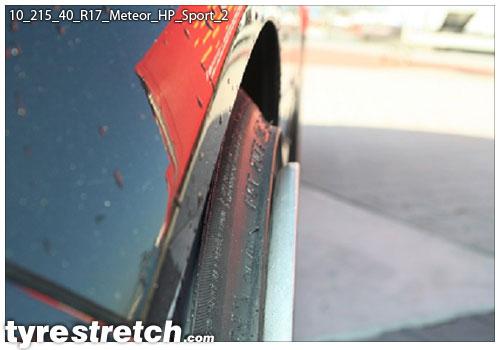 An example of tyre stretch: 215/40 R17 on 10.0J – METEOR