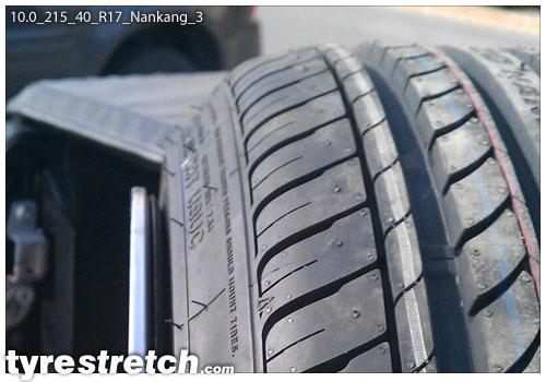 An example of tyre stretch: 215/40 R17 on 10.0J – NANKANG