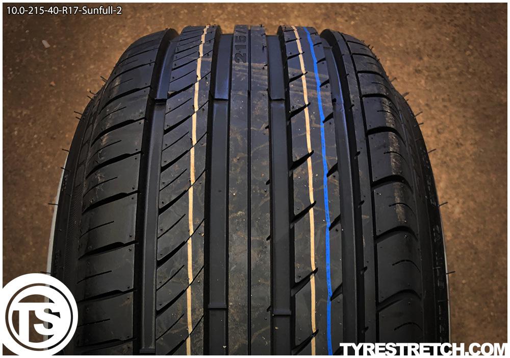 An example of tyre stretch: 215/40 R17 on 10.0J – SUNFULL