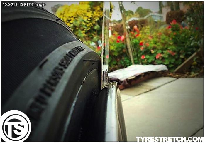 An example of tyre stretch: 215/40 R17 on 10.0J – TRIANGLE