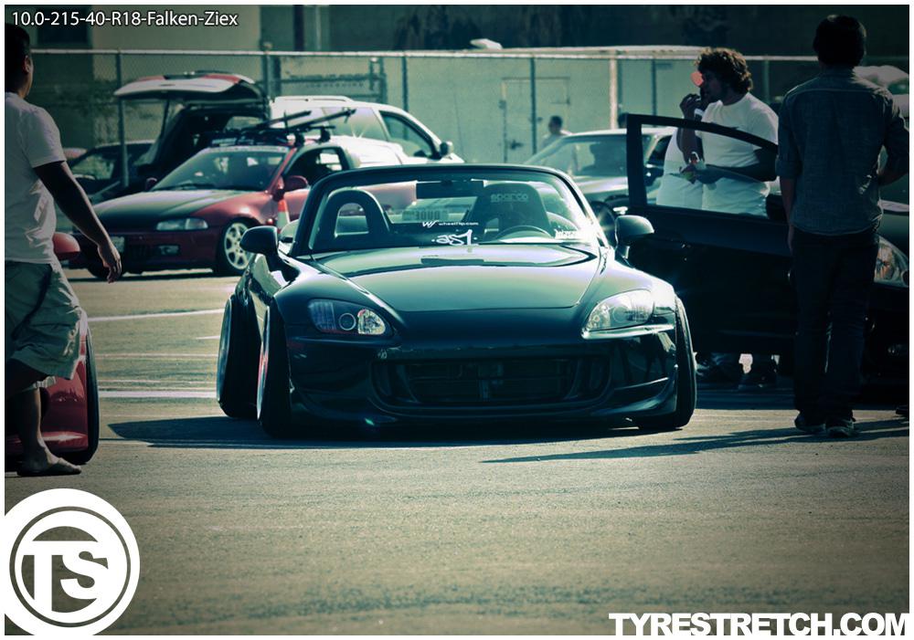 An example of tyre stretch: 215/40 R18 on 10.0J – FALKEN