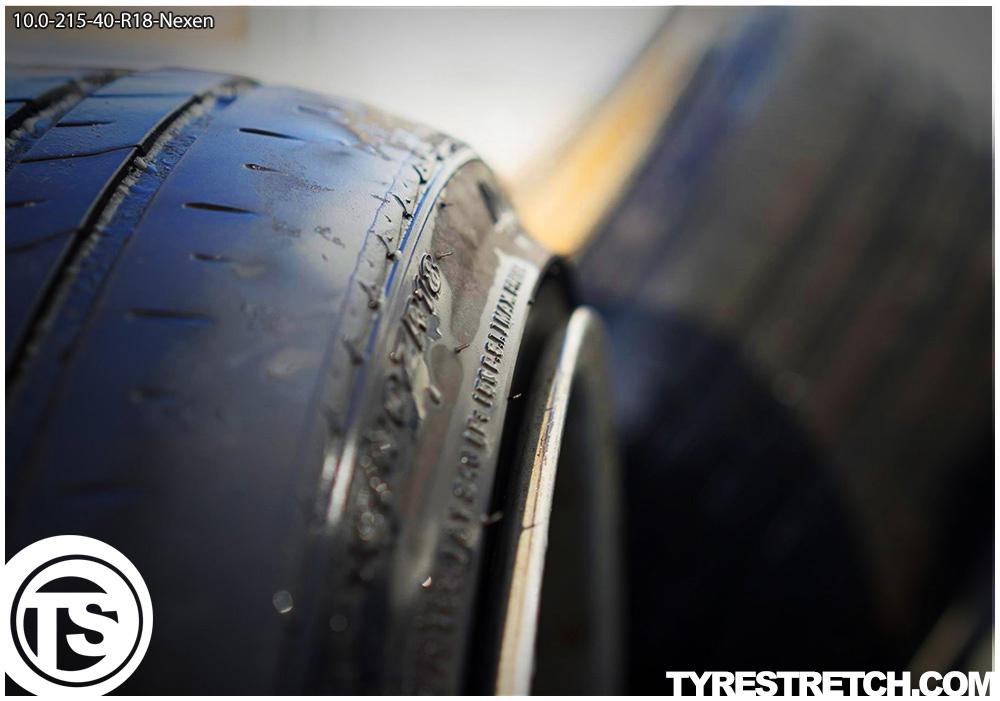 An example of tyre stretch: 215/40 R18 on 10.0J – NEXEN