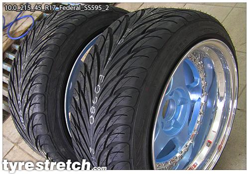 An example of tyre stretch: 215/45 R17 on 10.0J – FEDERAL