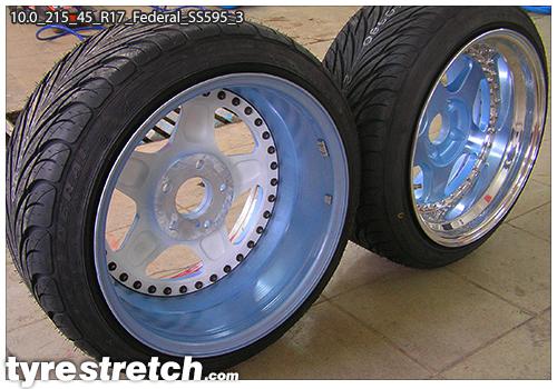 An example of tyre stretch: 215/45 R17 on 10.0J – FEDERAL