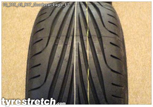 An example of tyre stretch: 215/45 R17 on 10.0J – GOODYEAR