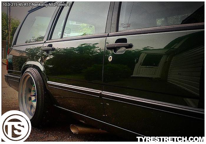 An example of tyre stretch: 215/45 R17 on 10.0J – NANKANG (STEELS)