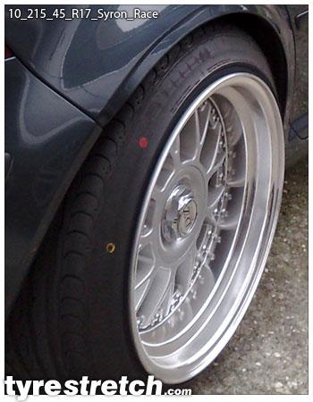 An example of tyre stretch: 215/45 R17 on 10.0J – SYRON