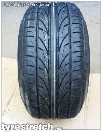An example of tyre stretch: 215/50 R13 on 10.0J – BRIDGESTONE