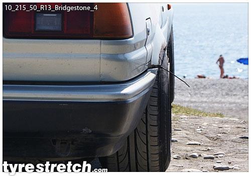 An example of tyre stretch: 215/50 R13 on 10.0J – BRIDGESTONE