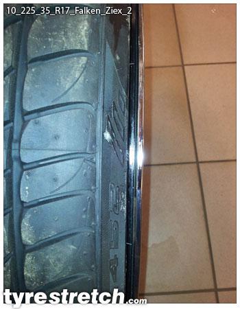 An example of tyre stretch: 225/35 R17 on 10.0J – FALKEN