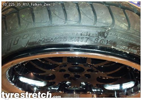 An example of tyre stretch: 225/35 R17 on 10.0J – FALKEN
