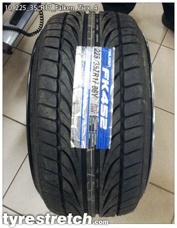 An example of tyre stretch: 225/35 R17 on 10.0J – FALKEN