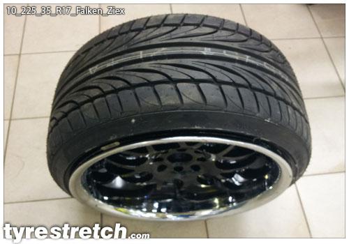 An example of tyre stretch: 225/35 R17 on 10.0J – FALKEN