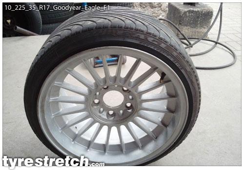 An example of tyre stretch: 225/35 R17 on 10.0J – GOODYEAR