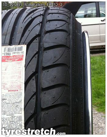 An example of tyre stretch: 225/35 R18 on 10.0J – FALKEN