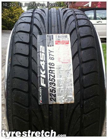 An example of tyre stretch: 225/35 R18 on 10.0J – FALKEN