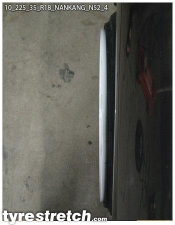 An example of tyre stretch: 225/35 R18 on 10.0J – NANKANG