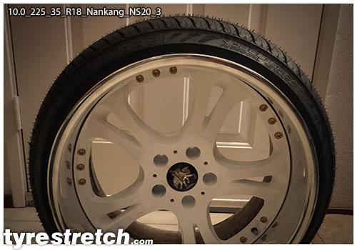 An example of tyre stretch: 225/35 R18 on 10.0J – NANKANG
