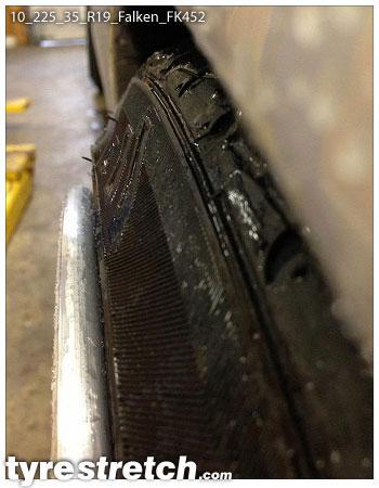 An example of tyre stretch: 225/35 R19 on 10.0J – FALKEN