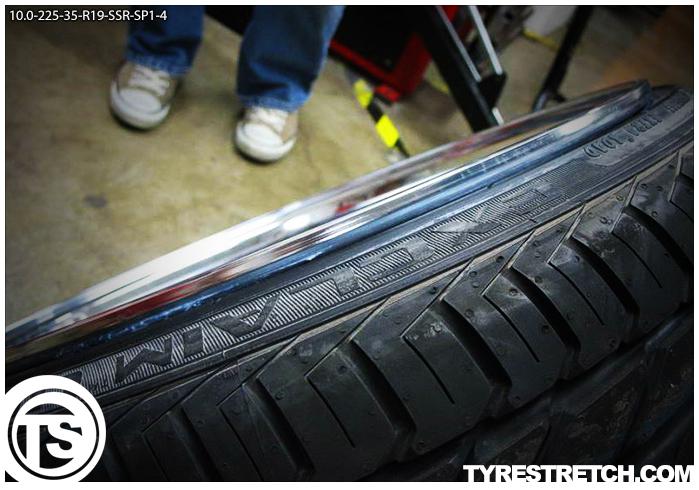 An example of tyre stretch: 225/35 R19 on 10.0J – GENERAL (SSR)