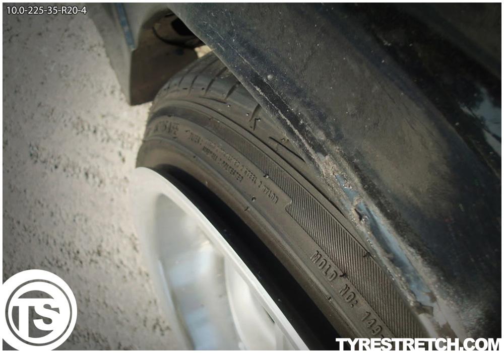 An example of tyre stretch: 225/35 R20 on 10.0J
