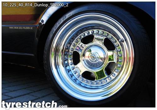 An example of tyre stretch: 225/40 R14 on 10.0J – DUNLOP