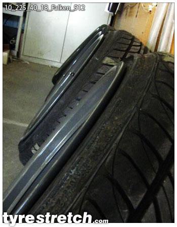 An example of tyre stretch: 225/40 R18 on 10.0J – FALKEN