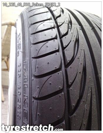 An example of tyre stretch: 225/40 R18 on 10.0J – FALKEN