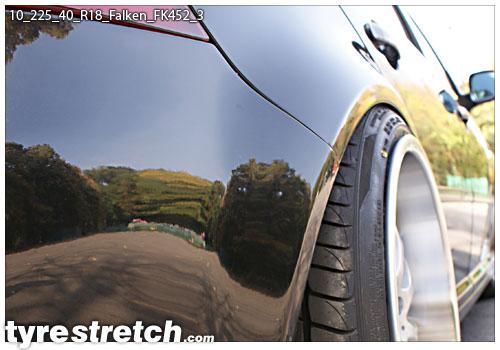 An example of tyre stretch: 225/40 R18 on 10.0J – FALKEN