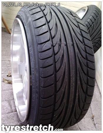 An example of tyre stretch: 225/40 R18 on 10.0J – FALKEN
