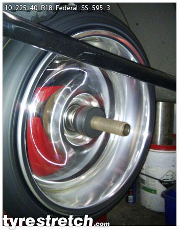 An example of tyre stretch: 225/40 R18 on 10.0J – FEDERAL