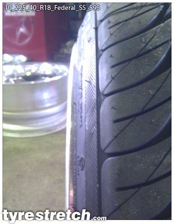 An example of tyre stretch: 225/40 R18 on 10.0J – FEDERAL