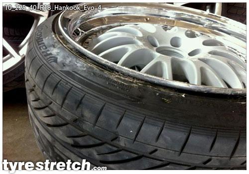 An example of tyre stretch: 225/40 R18 on 10.0J – HANKOOK
