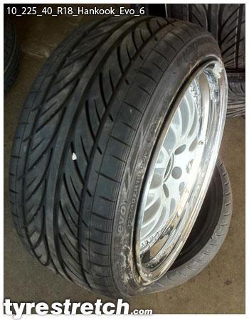 An example of tyre stretch: 225/40 R18 on 10.0J – HANKOOK