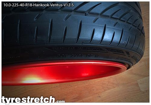 An example of tyre stretch: 225/40 R18 on 10.0J – HANKOOK