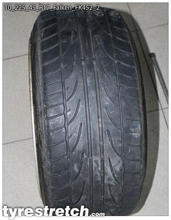 An example of tyre stretch: 225/45 R17 on 10.0J – FALKEN